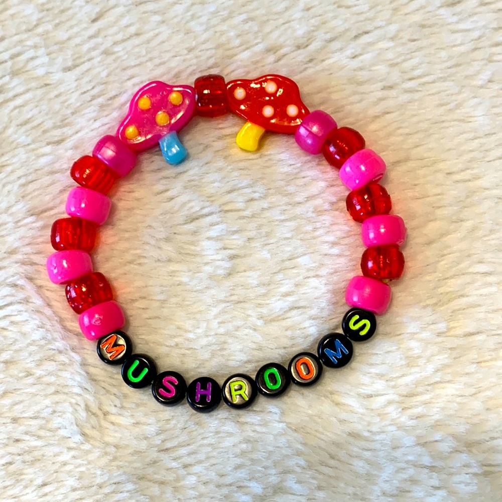 Mushroom Kandi Raver Bracelet